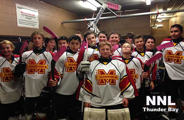 The Westfort Maroons Bantam AA hockey team 