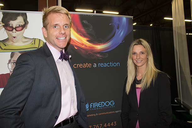 Michael Nitz with RBC and Stephanie Ash with Firedog Communications at at Thunder Bay Chamber of Commerce After Business Event in Thunder Bay
