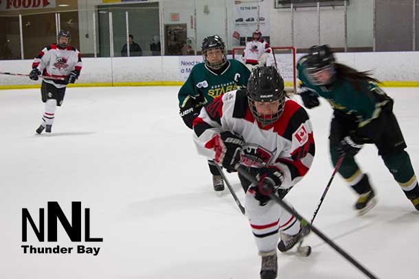 Thunder Bay Queens in action at Fort William First Nation on Friday night