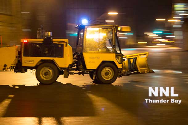 Sidewalk crews are sanding in downtown Fort William