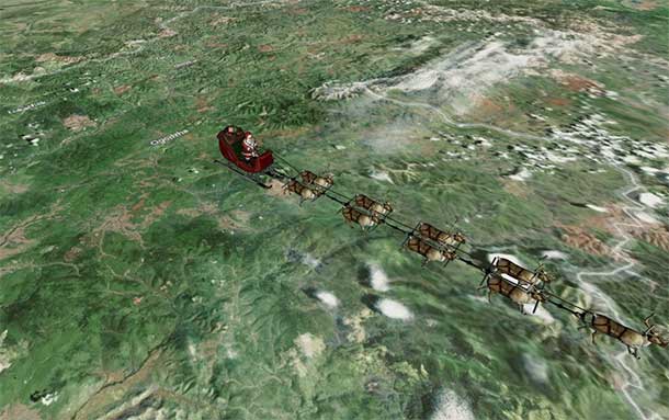 NORAD Santa Tracking shows that the jolly old elf has started his annual trek