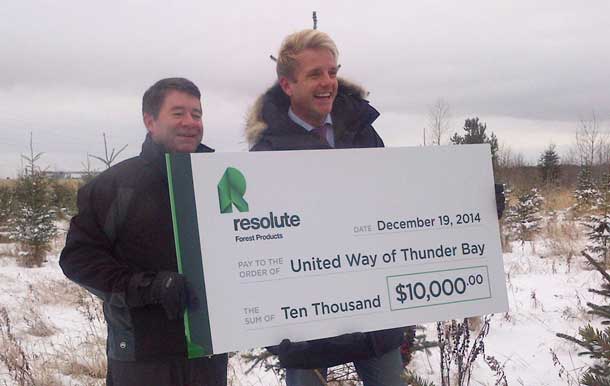 United Way benefits from $10,000 donation from Resolute Forest Products.