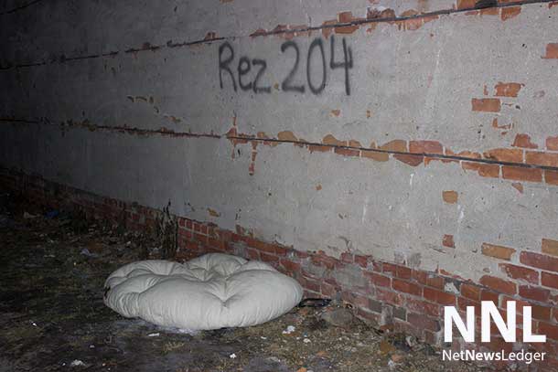 A walk in downtown Fort William finds evidence that people are sleeping outside