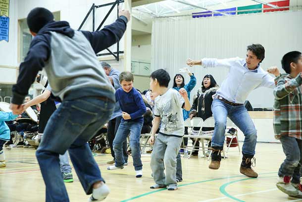 Justin and Xavier take part in A Taste of Inuvik during the Sunrise Festival. January 9, 2014.