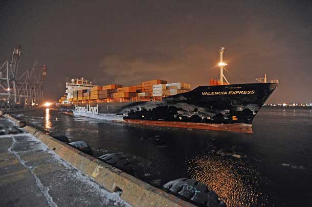The Valencia Express is the first ship of the year for the Port of Montreal