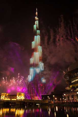 The Downtown Dubai New Year's Eve Gala, a dazzling never-before-seen show of fireworks, LED light and laser beam displays