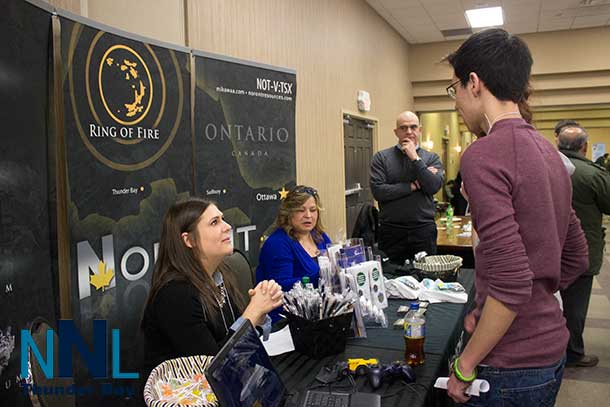 Students were finding out about career opportunities at the Noront Resources Booth