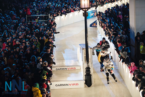 Thrilled spectators at the Red Bull Crashed Ice event in Dublin Ireland