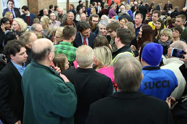 Trudeau Mania Thunder Bay style broke out at The Da Vinci Centre tonight