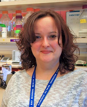 Melissa Togtema, originally from Manitouwadge, is in the Biotechnology Program at Lakehead University and researching cervical cancer at the TBRRI – one of a growing number of “homegrown” scientists.