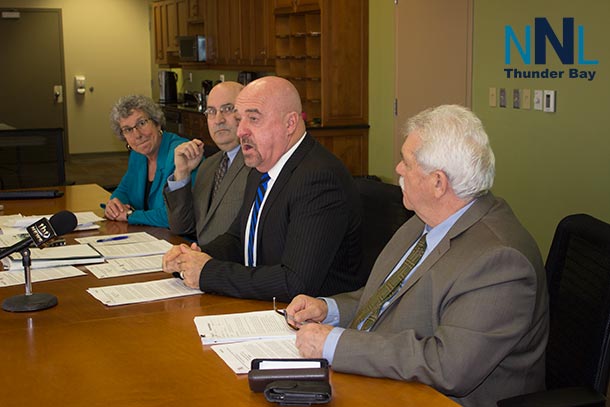 "We have a city to build", said Mayor Hobbs, flanked by Councillor Joe Virdiramo, City Manager Tim Commisso and Lynne Martin, Director – Financial Services