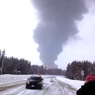 Smoke from the CN Train derailment 