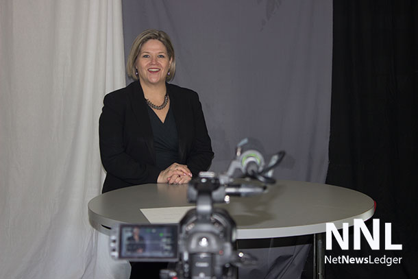 New Democrat Leader Andrea Horwath in the NetNewsLedger Studio discussing issues