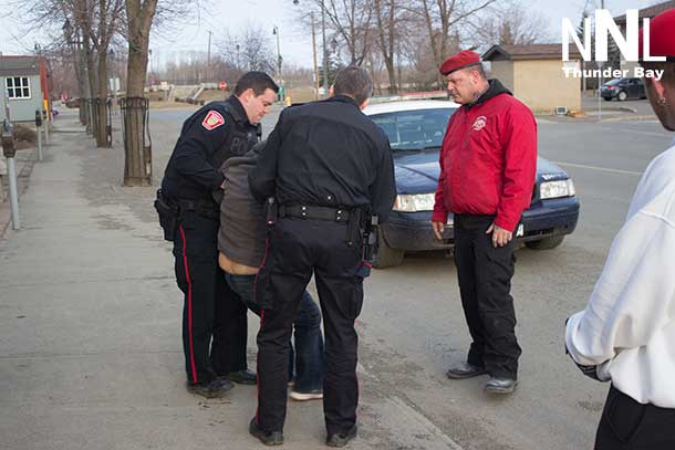 Thunder Bay Police Service officers dealing with a person under the influence