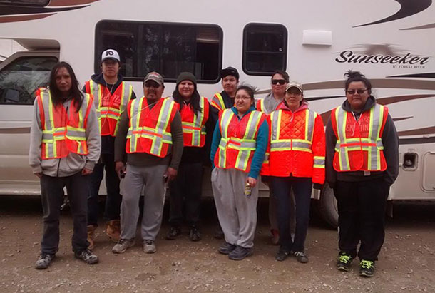 The Sachigo Lake Walkers on the road... racking up the smiles and the miles for the Dennis Franklin Cromarty - Student Living Centre