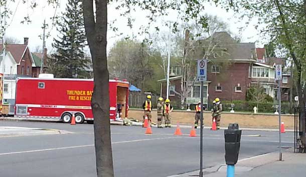 Thunder Bay Fire Rescue Haz Mat unit on site.