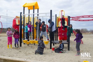 Bearskin Lake FN Students enjoying a break during an outing from class