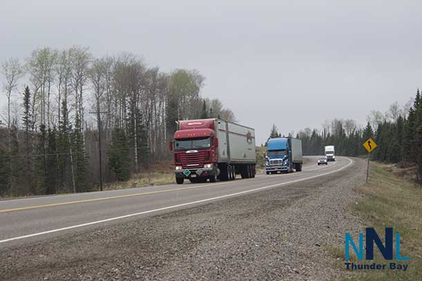 Trucks on Highway 17