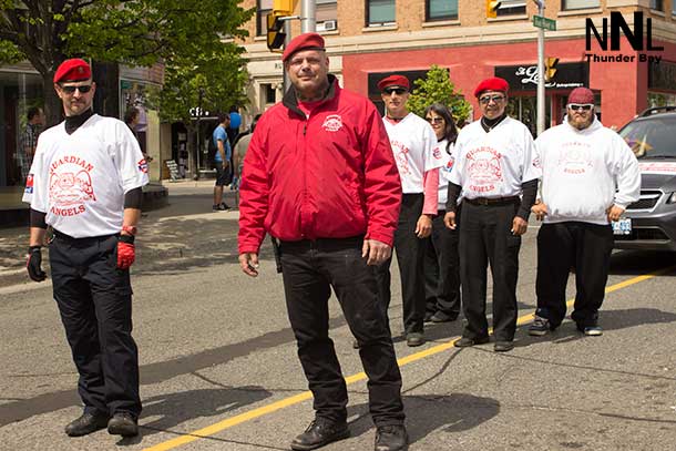 The Guardian Angels walked in the Thunder Pride Parade