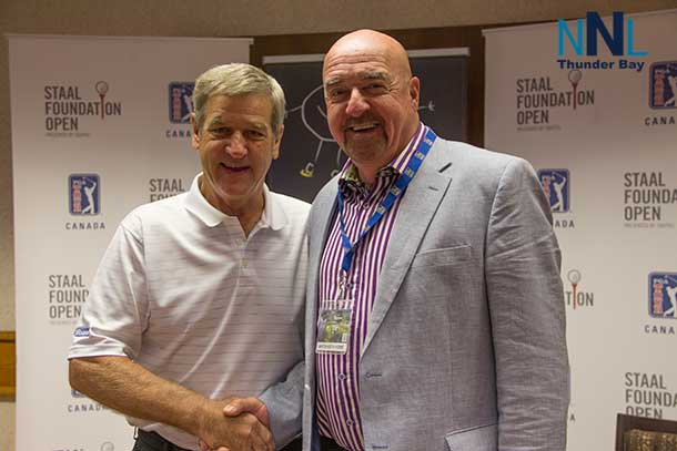 Mayor Keith Hobbs meeting with Bobby Orr