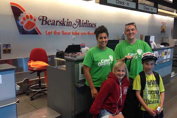 Some of the Camp Quality participants flew into Thunder Bay on Bearskin Airlines