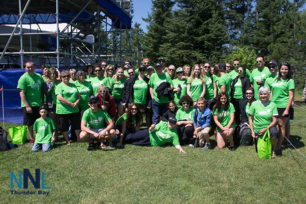 Bringing it home, the campers from Camp Quality were on hand too. Here they are after enjoying a visit