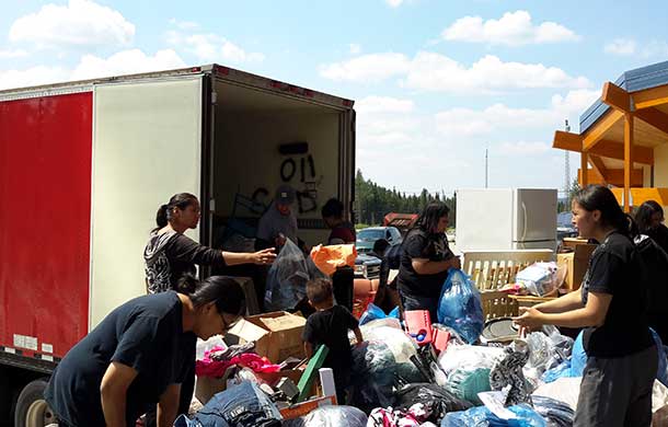 A truck load of furniture, clothing, tools, and supplies arrived in Mishkeegogaming First Nation