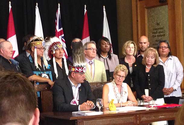 Chiefs of Ontario and the Province of Ontario under the leadership of Premier Wynne have signed a historic Political Accord