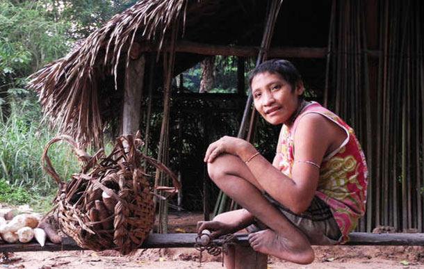 Irahoa Awá and his family were forced out of their forest home after being surrounded by loggers. © Survival International 2015