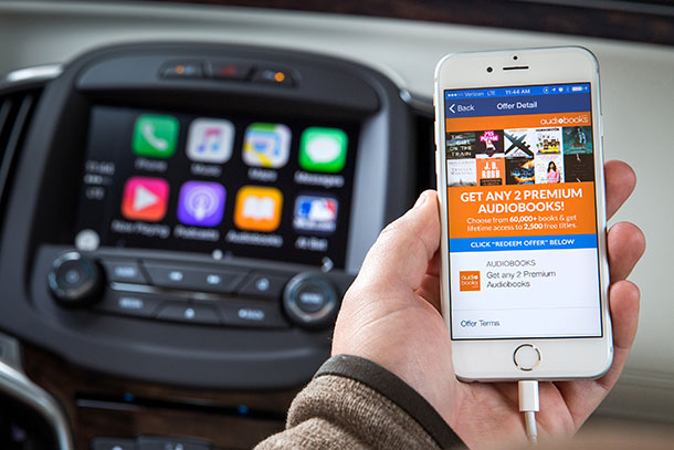 Through Apple CarPlay and OnStar AtYourService, Buick offers a smart, technological customer experience for book lovers. (Photo by John F. Martin for Buick)