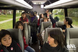 Headed to Lakehead University - the Vale Community Council youth enjoy the comfort of the Kasper Mini Bus