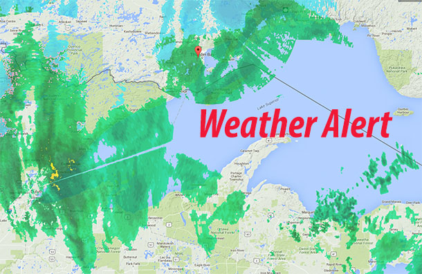 Between 5-8 cm of snow are in the forecast for Thunder Bay