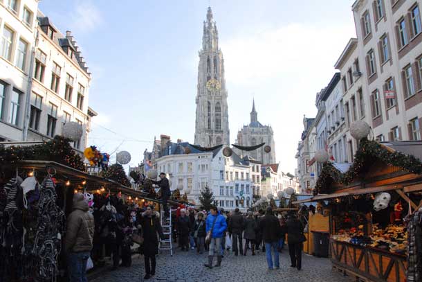 The market in Antwerp, Belgium. Credit: Copyright 2015 Kathy Hunt
