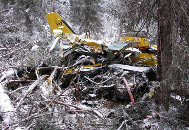 Image of Wasaya Airways Flight 127 that crashed on Friday resulting in the death of the pilot. There were no passengers onboard the aircraft.