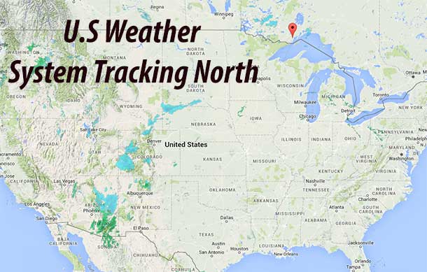 Weather system tracking north from Texas expected to impact Northern Ontario