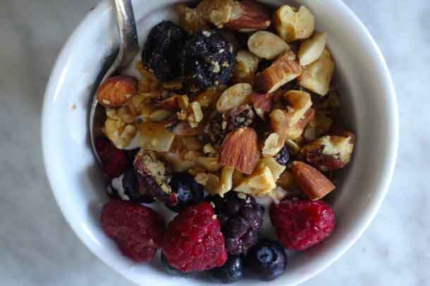 Incorporate ginger into granola with berries for a healthy snack. Credit: Copyright 2016 Rose Winer