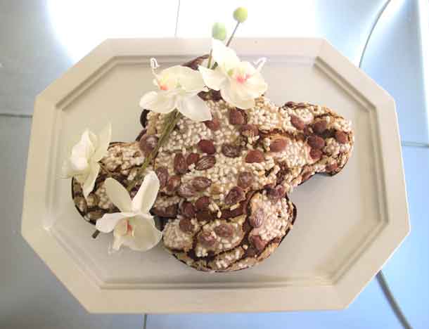 The classic Colomba di Pasqua by Loison. This dove-shaped cake is a wonderful addition to an Easter brunch or dinner. Credit: Copyright 2016 Cesare Zucca