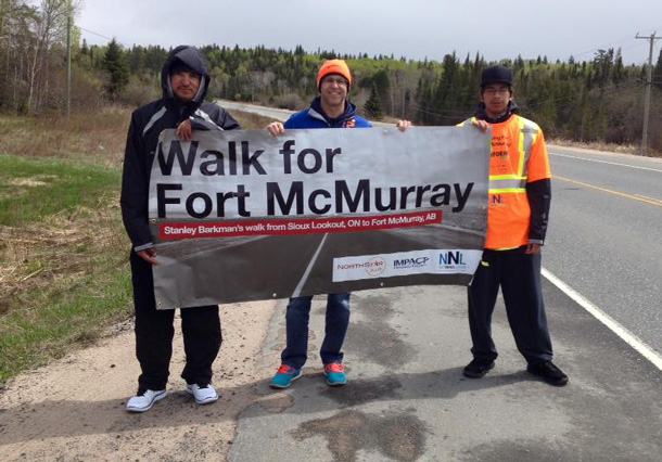 The Walk for Fort McMurray Team near Kenora Ontario