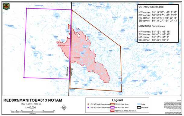 Firefighting aircraft are utilizing and monitoring VHF-AM Frequency 122.40 within both NOTAM areas.