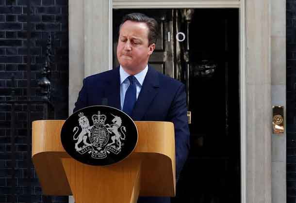 Britain's Prime Minister David Cameron speaks after Britain voted to leave the European Union, outside Number 10 Downing Street in London, Britain June 24, 2016.   REUTERS/Stefan Wermuth