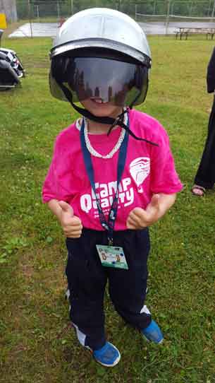 Denver sporting a Harley helmet