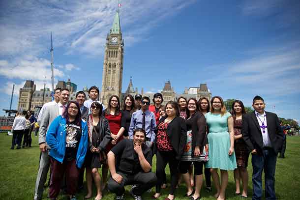 Nishnawbe-Aski Nation (NAN) Youth Group met with Prime Minister Justin Trudeau in Ottawa in early June. photo provided by Jennifer Constant