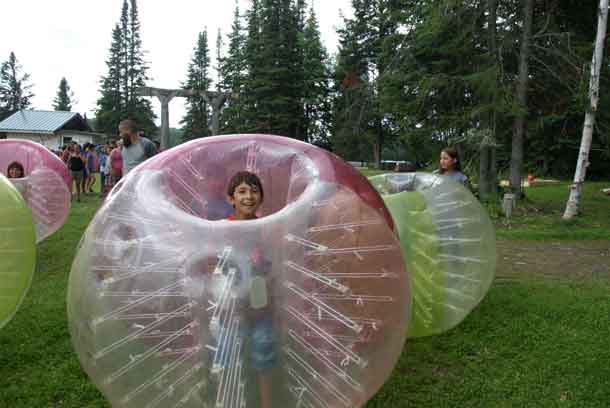 uinton Batise, of Matachewan First Nation, had plenty of fun while taking part in Bubble Soccer, during the Wabun Youth Gathering held in Horwood Lake, west of Timmins recently. 