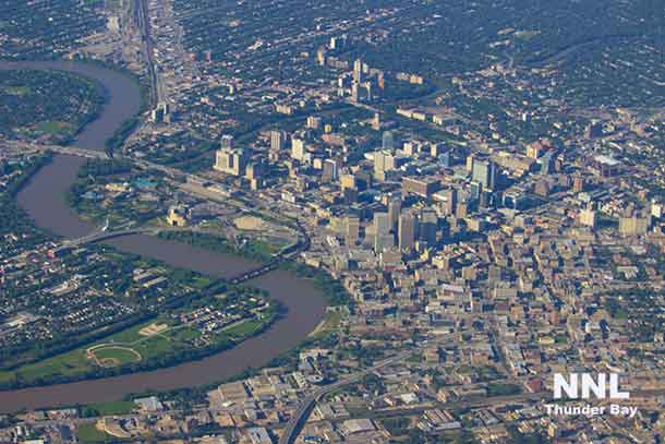 City of Winnipeg - Downtown - taken from 6500 feet aboard Kasper Air Quest Kodiak