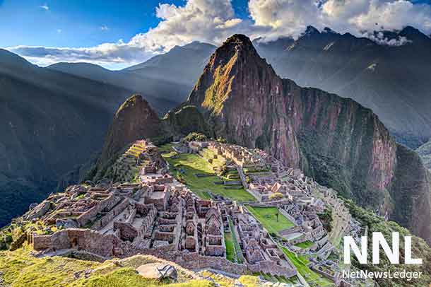 Panorama view of Machu Picchu sacred lost city of Incas in Peru
