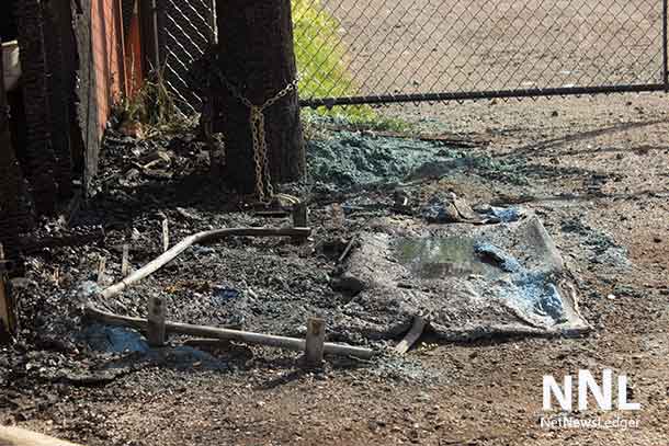 Portable toilet at Shelter House was also destroyed in the fire.