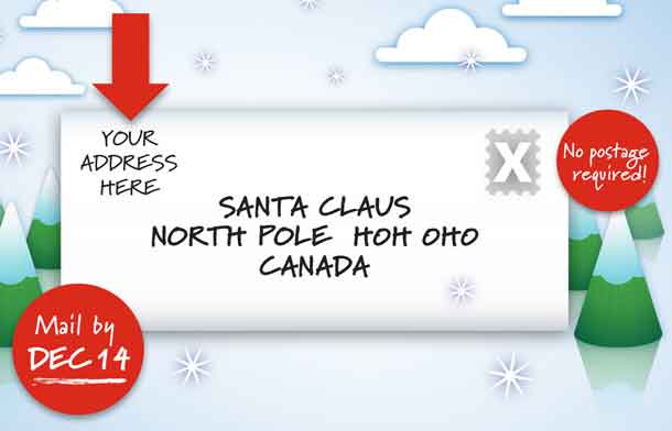 Write to Santa - But get those letters in the mail by December 14th.