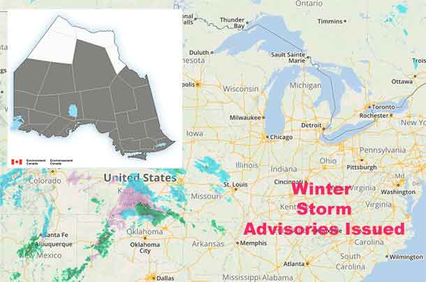 Winter Storm Advisories - December 23 2016