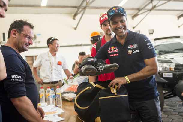 Nasser Al-Attiyah (QAT) of Toyota Gazoo Racing SA is seen during the technical verifications prior Rally Dakar 2017 in Asuncion, Paraguay on December 31, 2016 // Marcelo Maragni/Red Bull Content Pool 