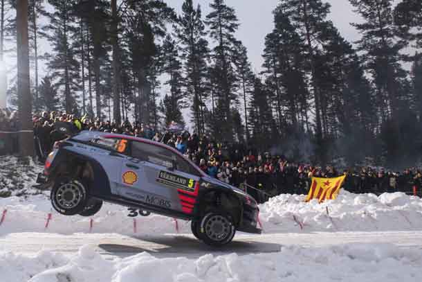 Rally racing action in Sweden
